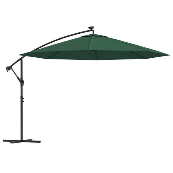 vidaXL Cantilever Garden Parasol Green Polyester and Steel Large