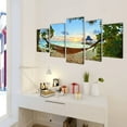 thumbnail image 1 of vidaXL Canvas Wall Print Set Sand Beach with Hammock 79" x 39", 1 of 3