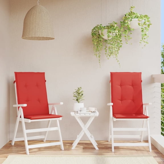 vidaXL 47.2" x 19.7" Red Chair Outdoor Seating Cushions, Water-Resistant