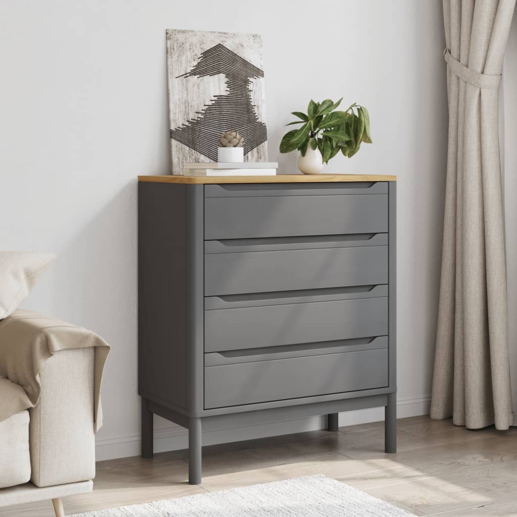 vidaXL Chest of Drawers File Cabinet Hallway Bedroom Furniture Solid Wood Pine
