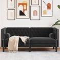 thumbnail image 1 of vidaXL Chesterfield Sofa with Bolsters 2-Seater Black Velvet, 1 of 9