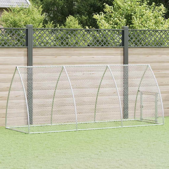 vidaXL Chicken Cage Silver Galvanized Steel Large Durable Chicken Cage