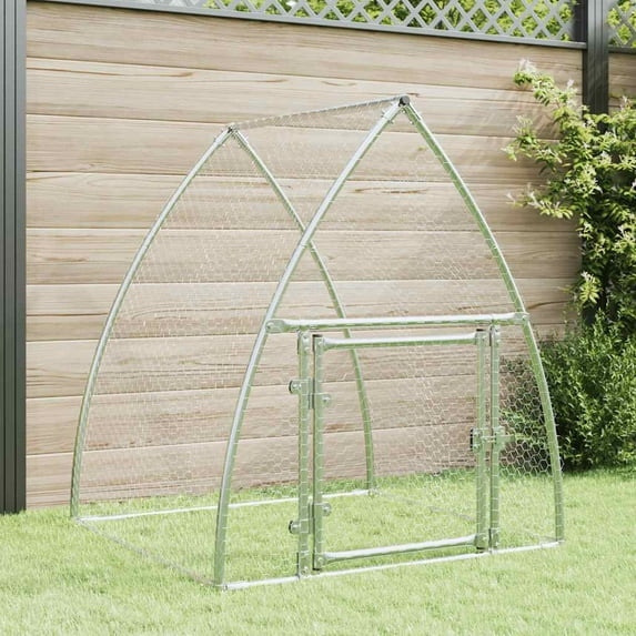 vidaXL Chicken Cage Silver Galvanized Steel Large Durable Chicken Cage