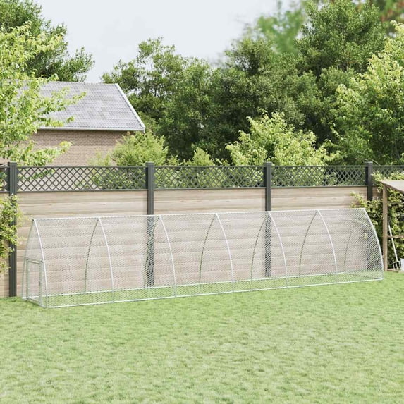 vidaXL Chicken Cage Silver Galvanized Steel Large Durable