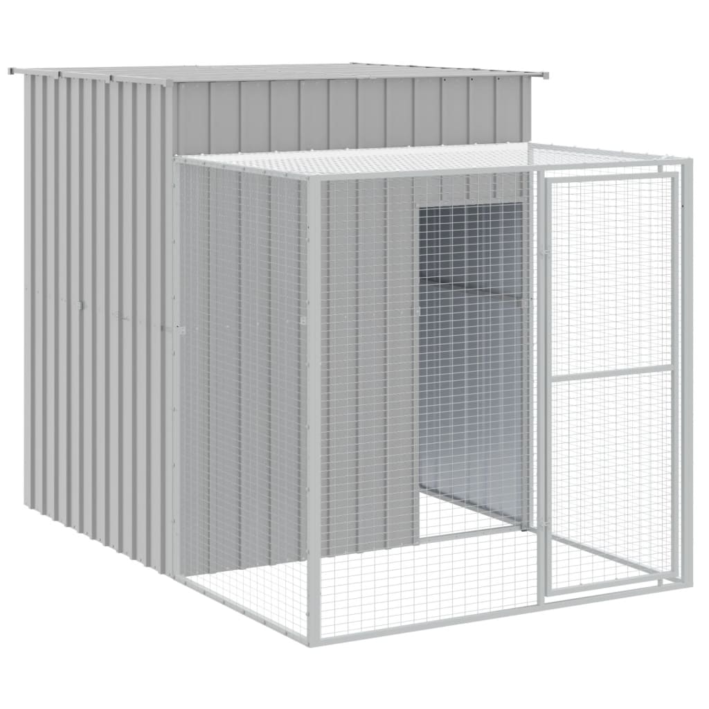 vidaXL Chicken Coop Metal Chicken Cage Animal House with Run Galvanized