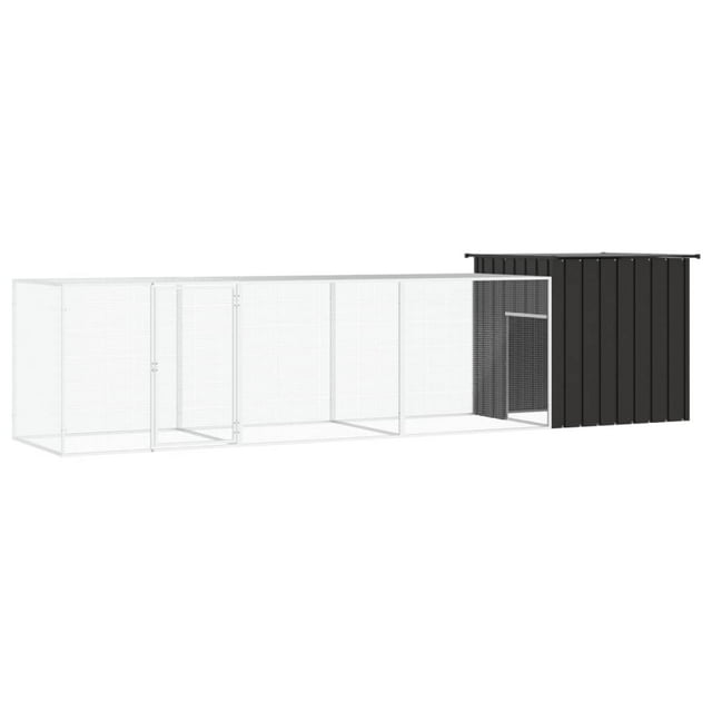 vidaXL Chicken Coop Multipurpose Chicken House with Mesh Cage Galvanized Steel