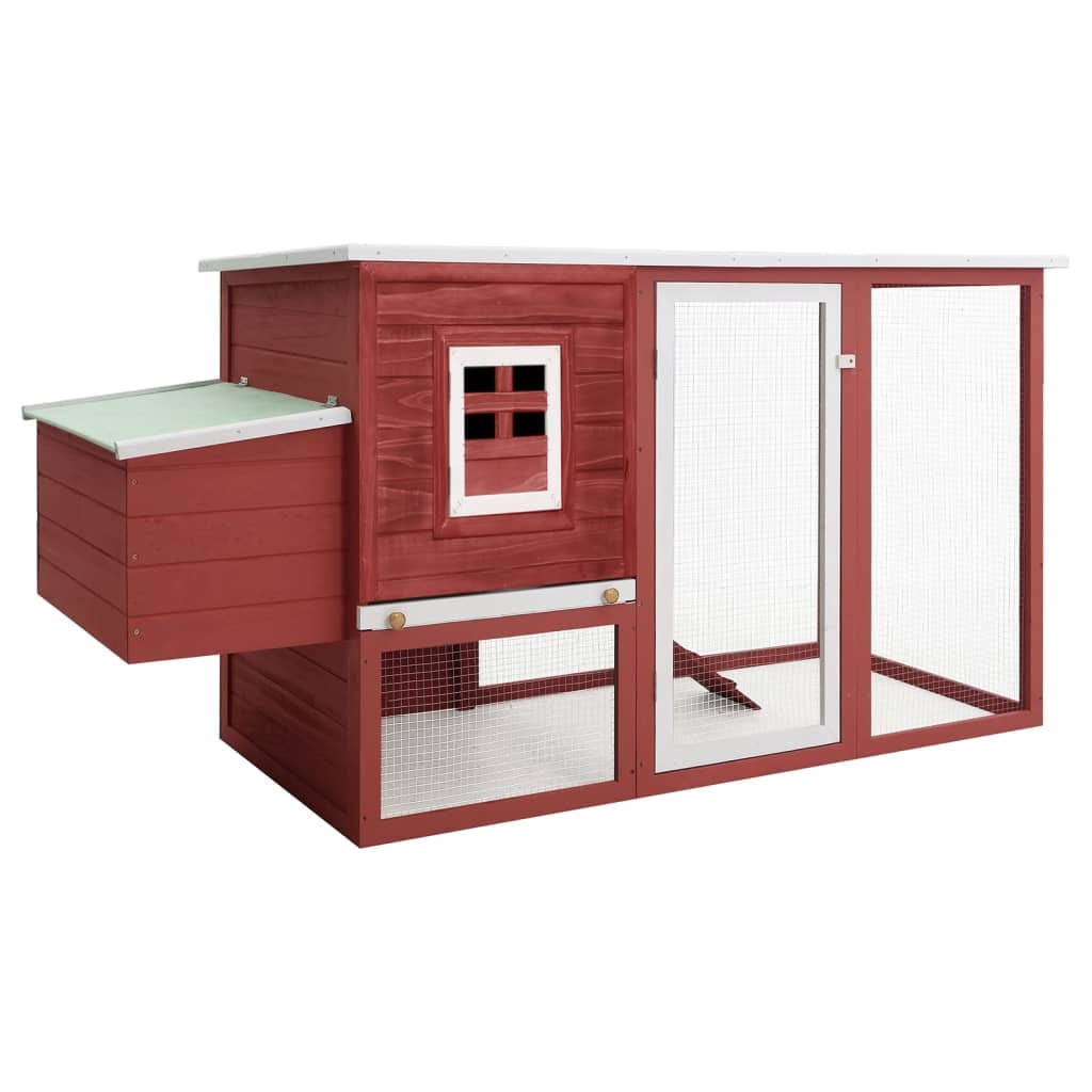 vidaXL Chicken Coop and Run Hen House with Nesting Box and Ramp Solid
