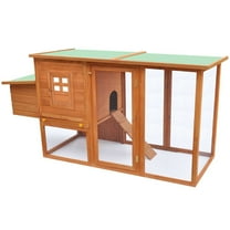 vidaXL Chicken Coop and Run Hen House with Nesting Box and Ramp Solid Wood