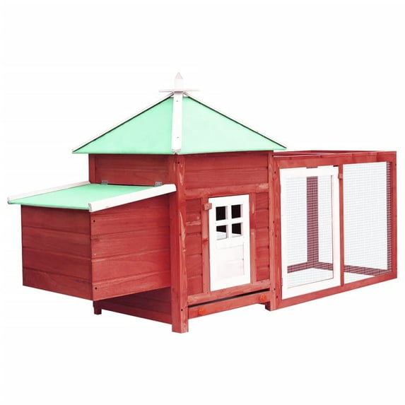 vidaXL Chicken Coop and Run Hen House with Nesting Box Chicken Pen Solid Wood