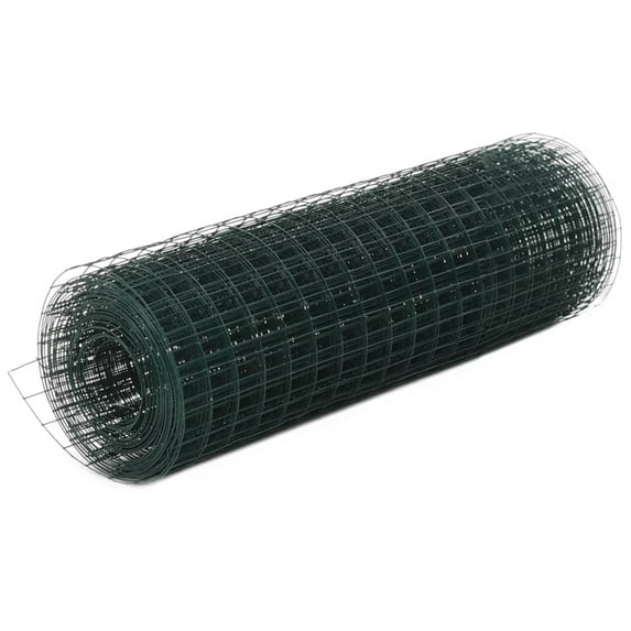 vidaXL Chicken Wire Fence Galvanized with PVC Coating Green/Gray Multi Sizes