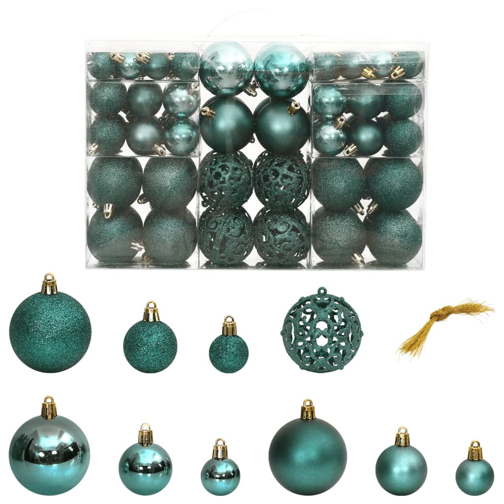 Gold Shatterproof Plastic Christmas Ball Ornament Set