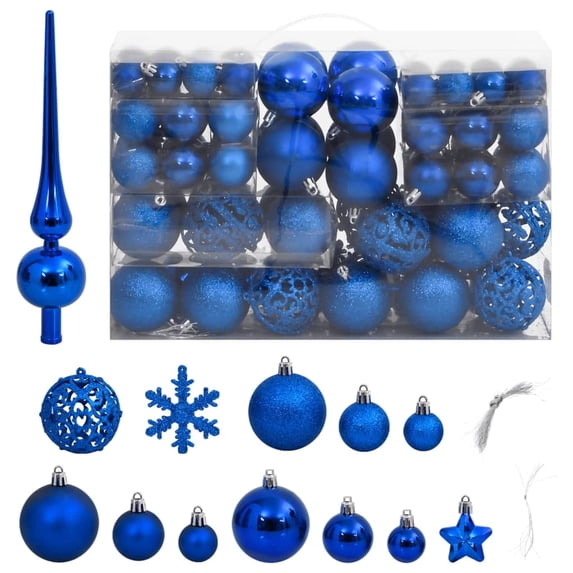 vidaXL Christmas Bauble Set Ball Ornament Polystyrene Blue