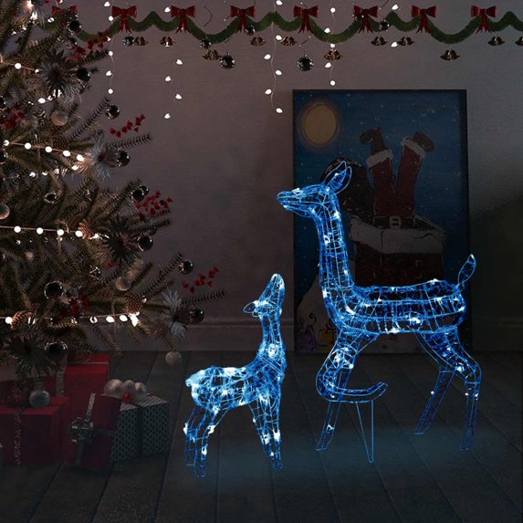 vidaXL 1 Piece Reindeer Family Christmas Decoration 160 LEDs Acrylic 6.7"x27.2"x35.4"