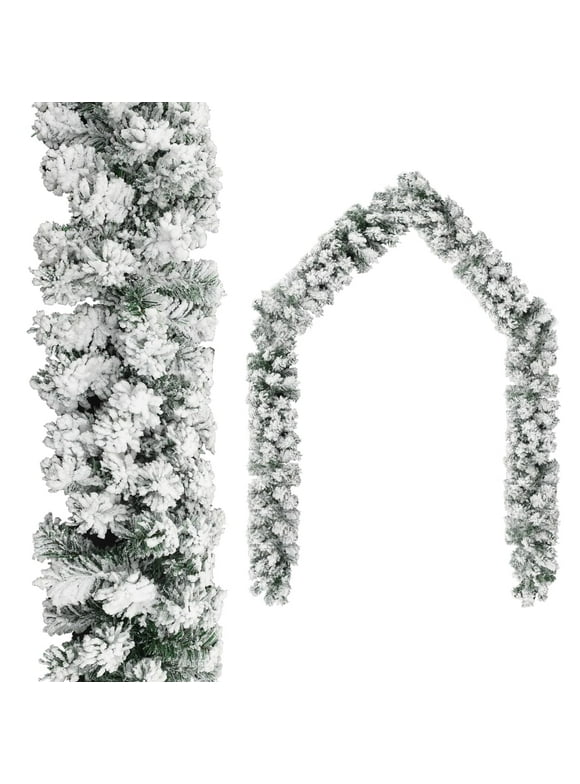 Flocked Christmas Garlands in Christmas Garlands