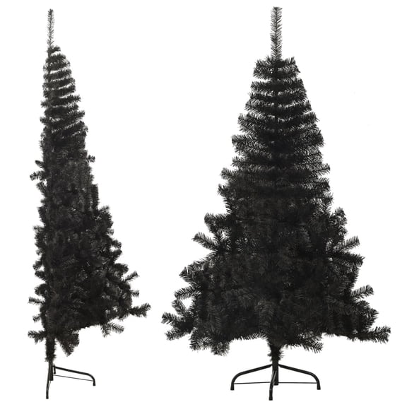vidaXL Christmas Tree Decoration Artificial Half-Circle Tree with Stand PVC