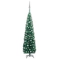 thumbnail image 1 of vidaXL Christmas Tree Decoration Artificial Slim Tree with LEDs and Ball Set, 1 of 12
