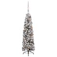 thumbnail image 1 of vidaXL Christmas Tree Decoration Artificial Slim Tree with LEDs and Ball Set, 1 of 10