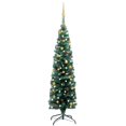 thumbnail image 1 of vidaXL Christmas Tree Decoration Artificial Slim Tree with LEDs and Ball Set, 1 of 12