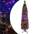 thumbnail image 1 of vidaXL Christmas Tree Decoration Artificial Slim Tree with Stand Fiber Optic, 1 of 7