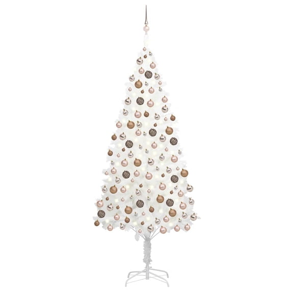 vidaXL Christmas Tree Decoration Artificial Xmas Tree with LEDs and Ball Set