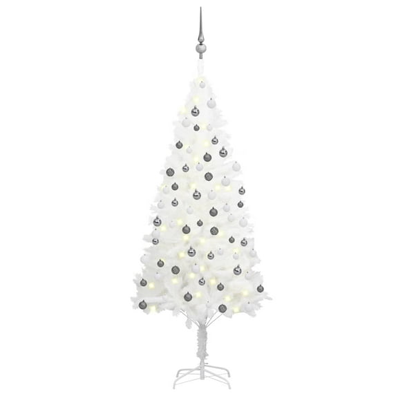 vidaXL Christmas Tree Decoration Artificial Xmas Tree with LEDs and Ball Set