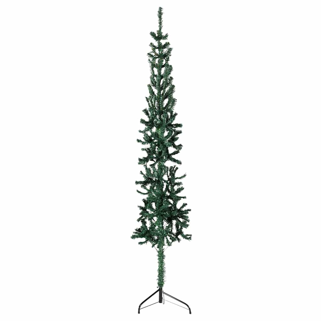 Slim Green PVC Half Christmas Tree with Steel Stand - 5 Feet