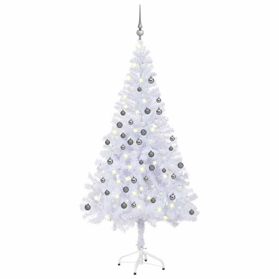vidaXL Christmas Tree Holiday Artificial Xmas Tree with LEDs and Ball Set