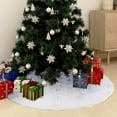 thumbnail image 1 of vidaXL Christmas Tree Skirt Artificial Xmas Tree Mat Luxury White Faux Fur, 1 of 6