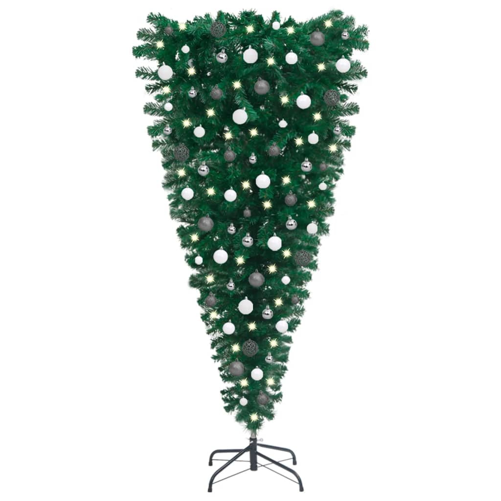 vidaXL Christmas Tree Upsidedown Artificial Xmas Tree with LEDs and