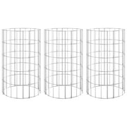vidaXL Circular Gabion Raised Beds 3 pcs Galvanized Steel  11.8x39.4