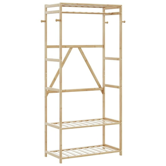 vidaXL Clothes Rack with Shelves 31.5"x15.7"x68.9" Bamboo