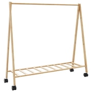 vidaXL Clothes Rack with Shelves and Wheels 41.7"x13.4"x41.9" Bamboo