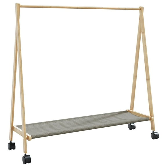 vidaXL Clothes Rack with Shelves and Wheels 41.7"x13.4"x41.9" Bamboo