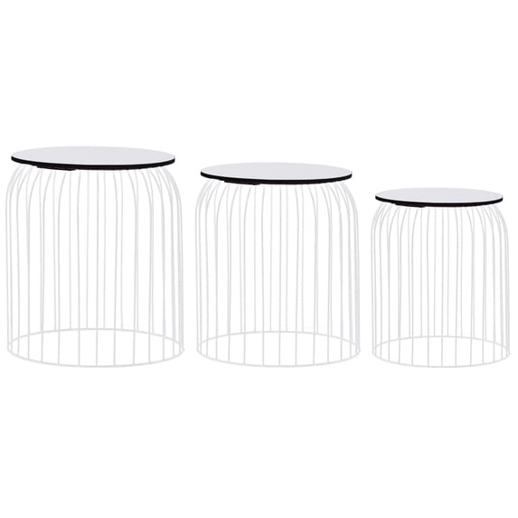 vidaXL Coffee Table 3 pcs Round End Table Sofa Table Living Room Furniture