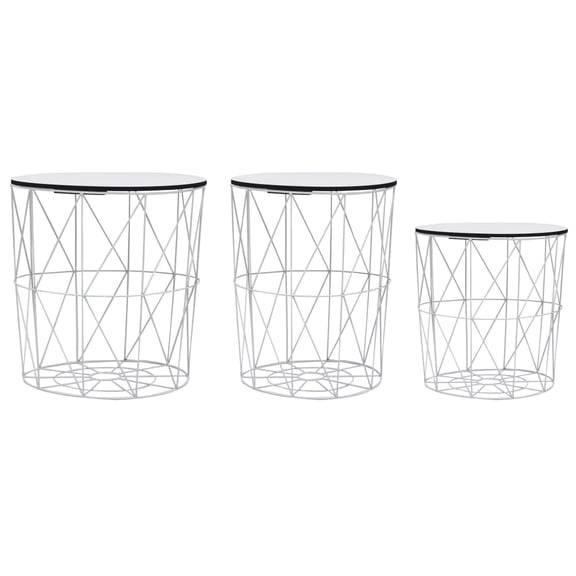 vidaXL Coffee Table 3 pcs Round End Table Sofa Table Living Room Furniture