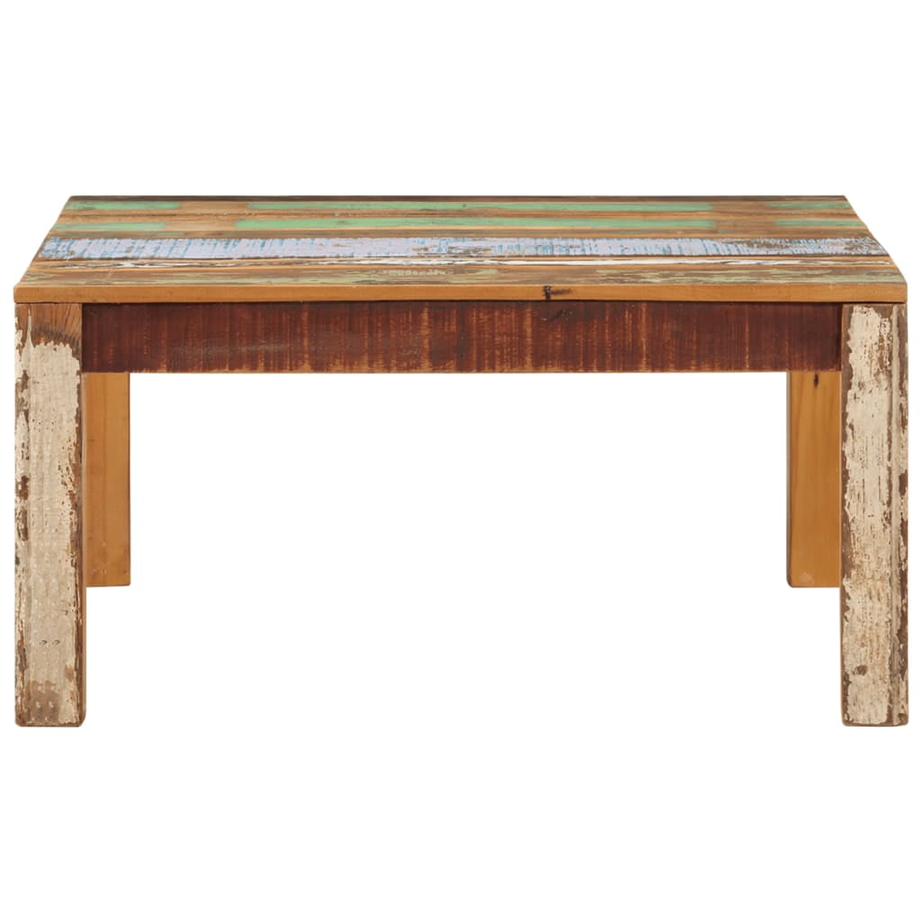 Farmhouse Chic Reclaimed Wood Square Coffee Table, Multicolor