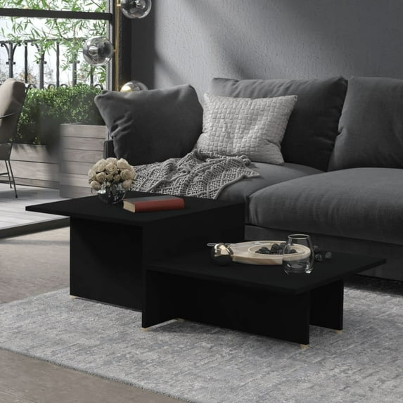 vidaXL Coffee Table Black 43.9"x19.7"x13" Engineered Wood