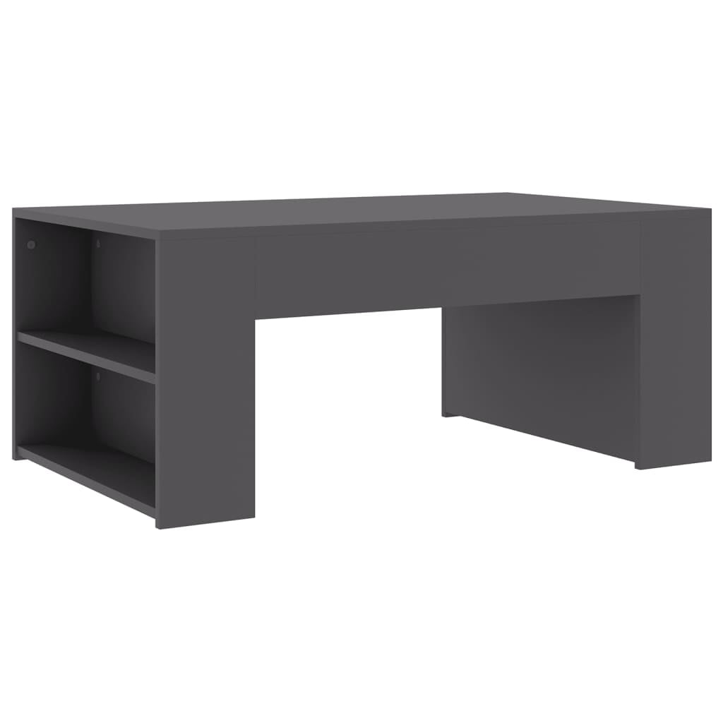 Elegant Gray Engineered Wood Outdoor Coffee Table with Storage