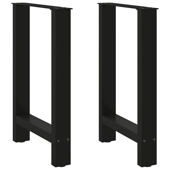 vidaXL Coffee Table Leg Set of 2 Black Powder-coated steel Medium