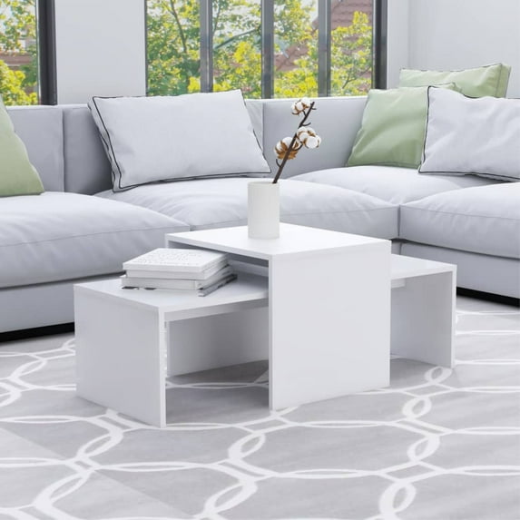 vidaXL Coffee Table Set White 39.4"x18.9"x15.7" Chipboard
