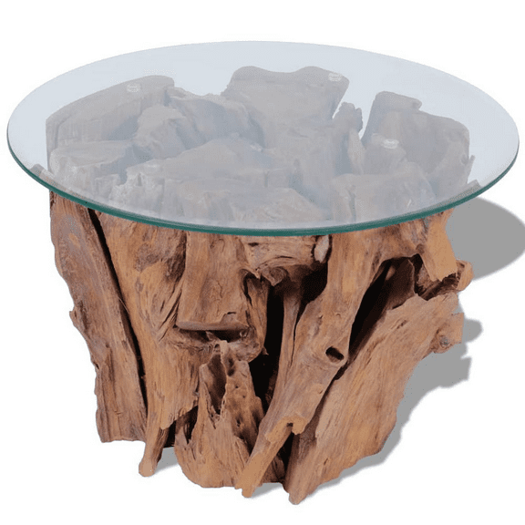 vidaXL Coffee Table Solid Teak Driftwood 23.6", 243474