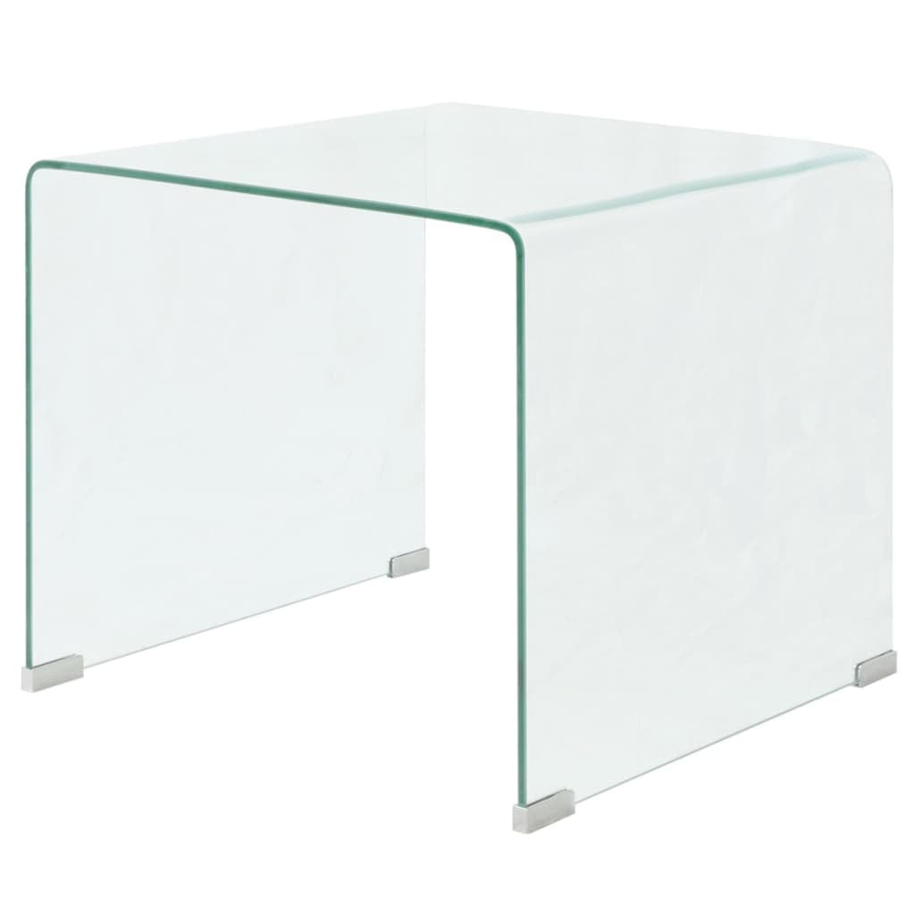 Clear Rectangular Tempered Glass Outdoor Coffee Table