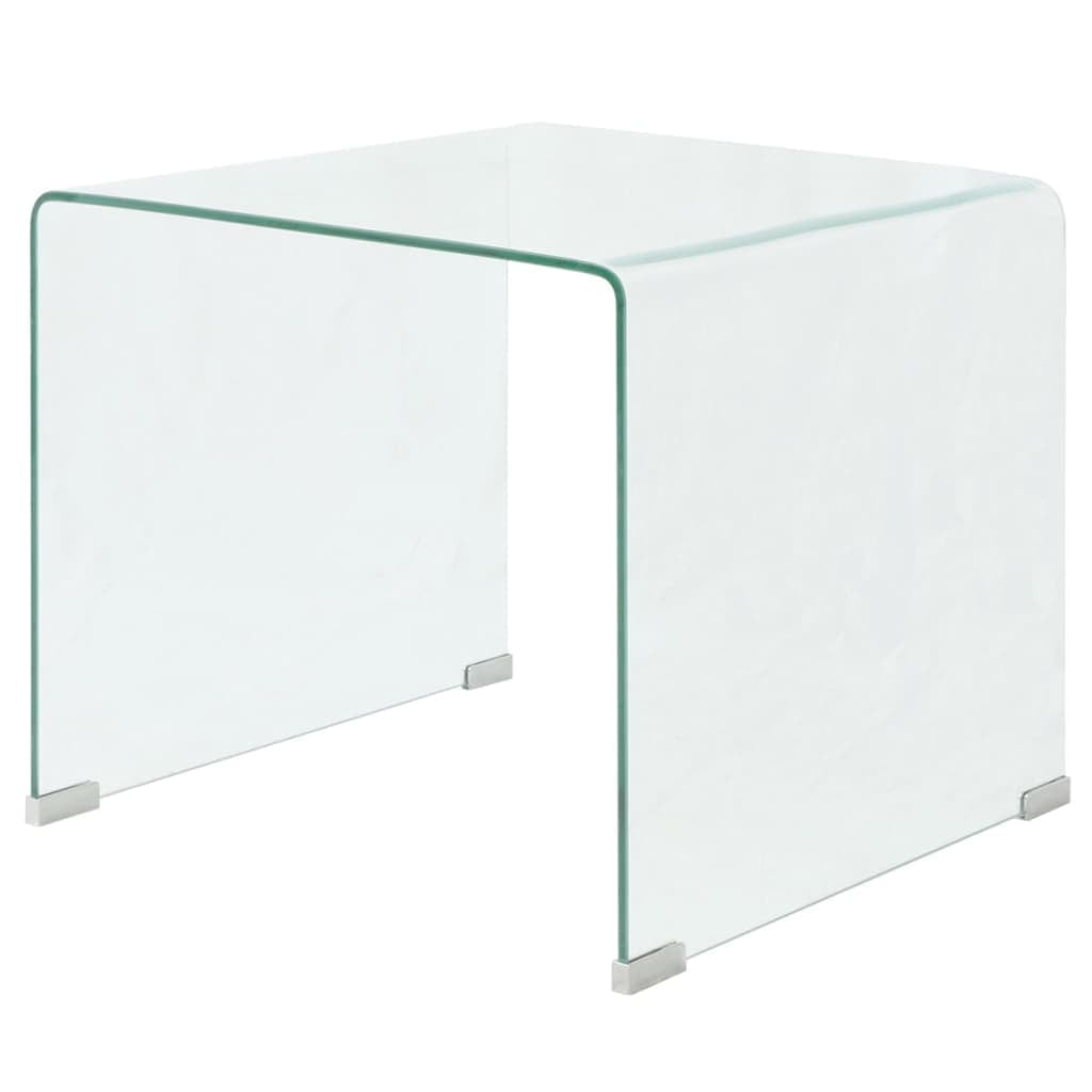 Clear Rectangular Tempered Glass Outdoor Coffee Table