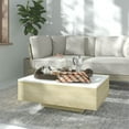 thumbnail image 1 of vidaXL Coffee Table White and Sonoma Oak 33.5"x21.7"x12.2" Chipboard, 1 of 7