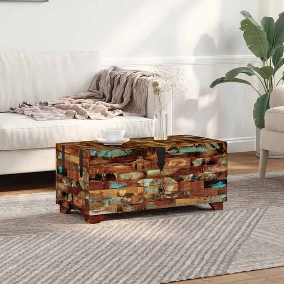 vidaXL Coffee Table with Lift Tops, Handmade, 31.5''x15.7''x13.8'', Solid Reclaimed Wood, Multicolor