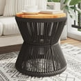 thumbnail image 1 of vidaXL Coffee Table with Wire Base Black Ø 17.7"x17.3" Solid Wood Acacia, 1 of 6
