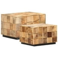 thumbnail image 1 of vidaXL Coffee Tables 2 pcs with Block Design Rough Mango Wood, 1 of 11