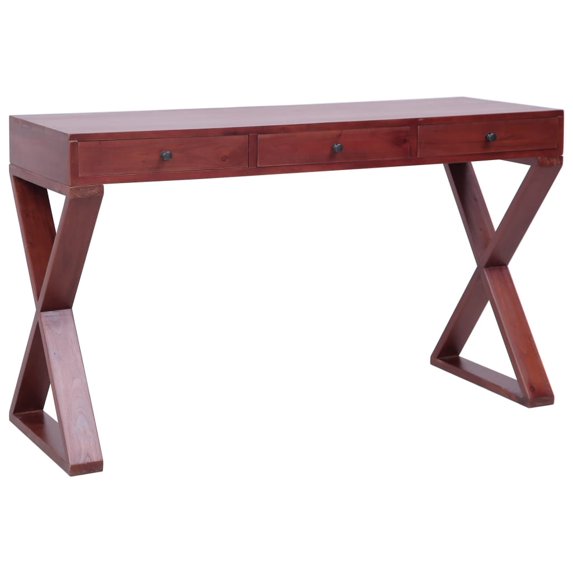 vidaXL Computer Desk Study Writing Desk Home Office Table Solid Wood Mahogany