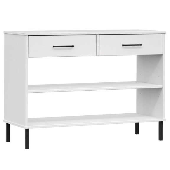 vidaXL Console Cabinet Buffet Storage with Metal Legs Solid Wood Pine OSLO
