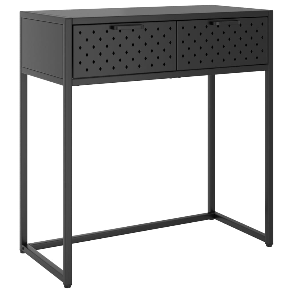 vidaXL Console Table Entryway Table Hall Narrow Side Table with Drawer Steel